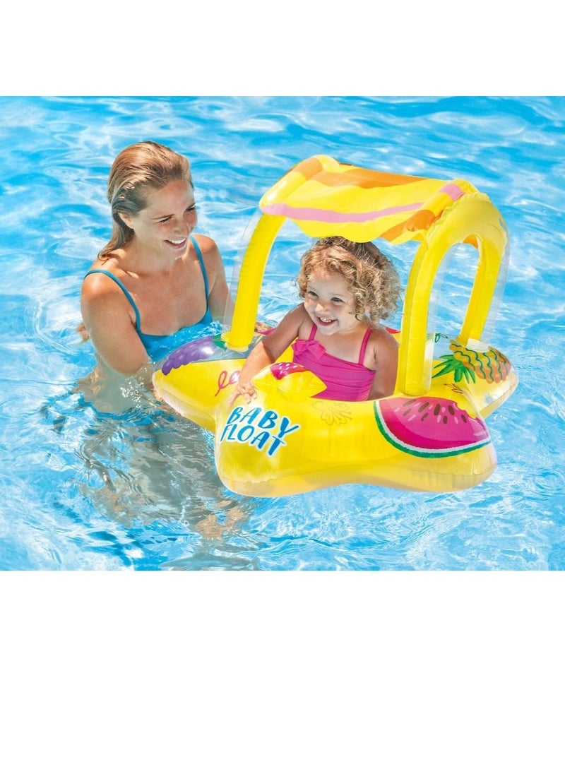 INTEX INTEX Yellow Water Walker for Babies with Canopy or Umbrella to Protect from the Sun  - Image 4