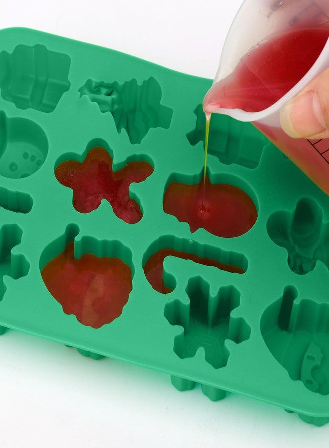 XIHIRCD 2 Pcs Christmas Silicone Chocolate Molds, Christmas Candy Baking Molds with Cute 3D Snowflake Candy Cane Snowman Gingerbread Man Holiday Candy Molds for DIY Baking - Image 5