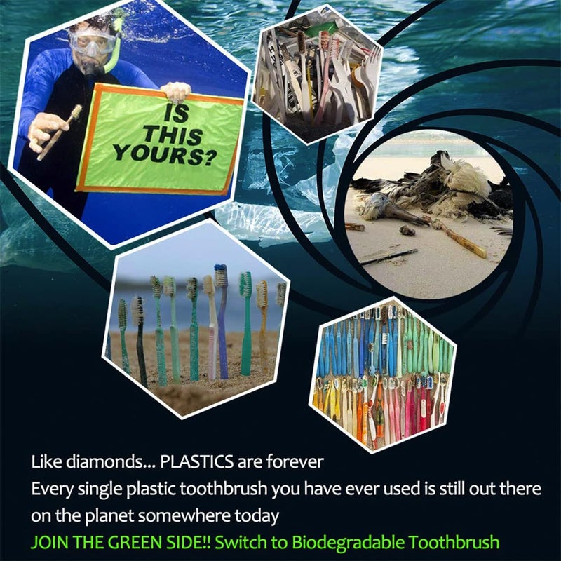 Nuduko Biodegradable Bamboo Toothbrushes - 10 Pack - Image 5