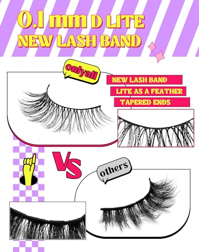 Onlyall Natural Lashes Wispy Lashes Natural Look False Eyelashes Natural Flared Eyelashes False Eye Lashes Soft Fluffy Lashes 7 Pairs DK53 - Image 4