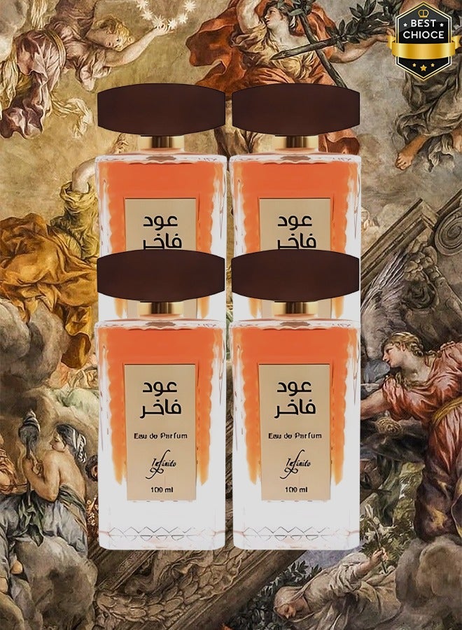 Infinite 4 Pieces Oud Fakhir Perfume 100ml - Image 1