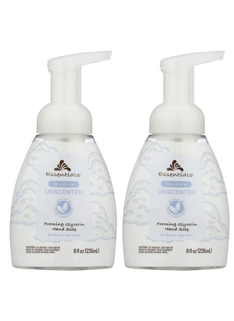 Ssentials Foaming Glycerin Hand Soap Unscented 8Fluid Ounce Pack Of 2