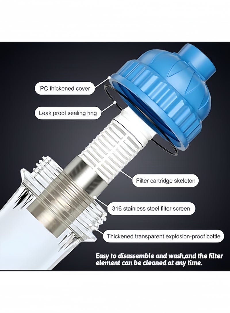 أنغولا باندا مرشحات دش المياه العسرة، مرشحات رأس الدش لتصفية الرواسب والشوائب الأخرى، أجهزة تنقية مياه الصنبور المنزلية عالية الإنتاجية للمطابخ والحمامات، منقي مياه الدش (أزرق) - Image 5