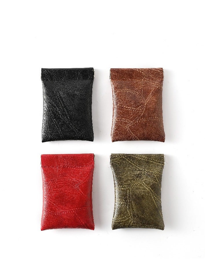 1 Piece Squeeze Coin Pouch PU Leather Coin Purse Change Holder Key Chain for men & women mini headphone bag  - Image 5