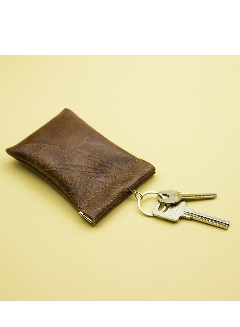 1 Piece Squeeze Coin Pouch PU Leather Coin Purse Change Holder Key Chain for men & women mini headphone bag  - Image 1