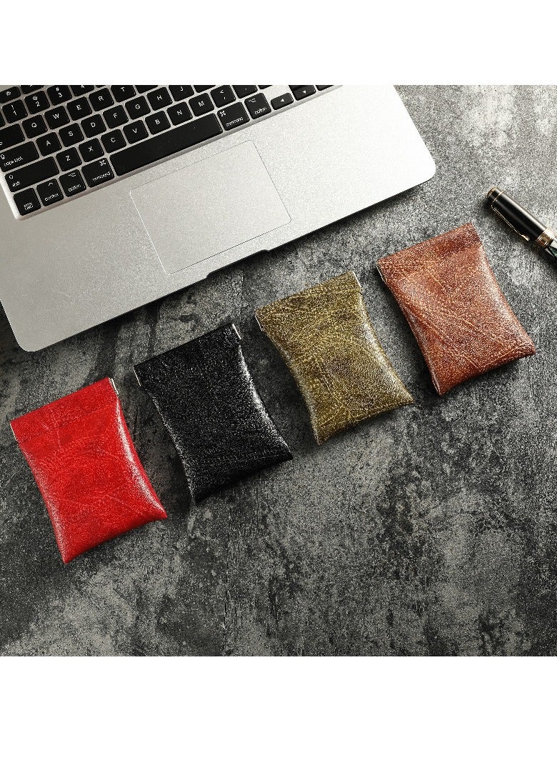 1 Piece Squeeze Coin Pouch PU Leather Coin Purse Change Holder Key Chain for men & women mini headphone bag  - Image 3