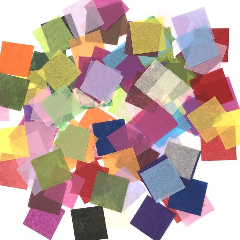 Cinvo 3000 Pcs Tissue Paper Squares 2 Inch x 2 inch Rainbow Tissue Mosaic Squares for Arts Crafts DIY Projects Scrunch Art Classroom Activities and More- 30 Assorted Colors - Image 2
