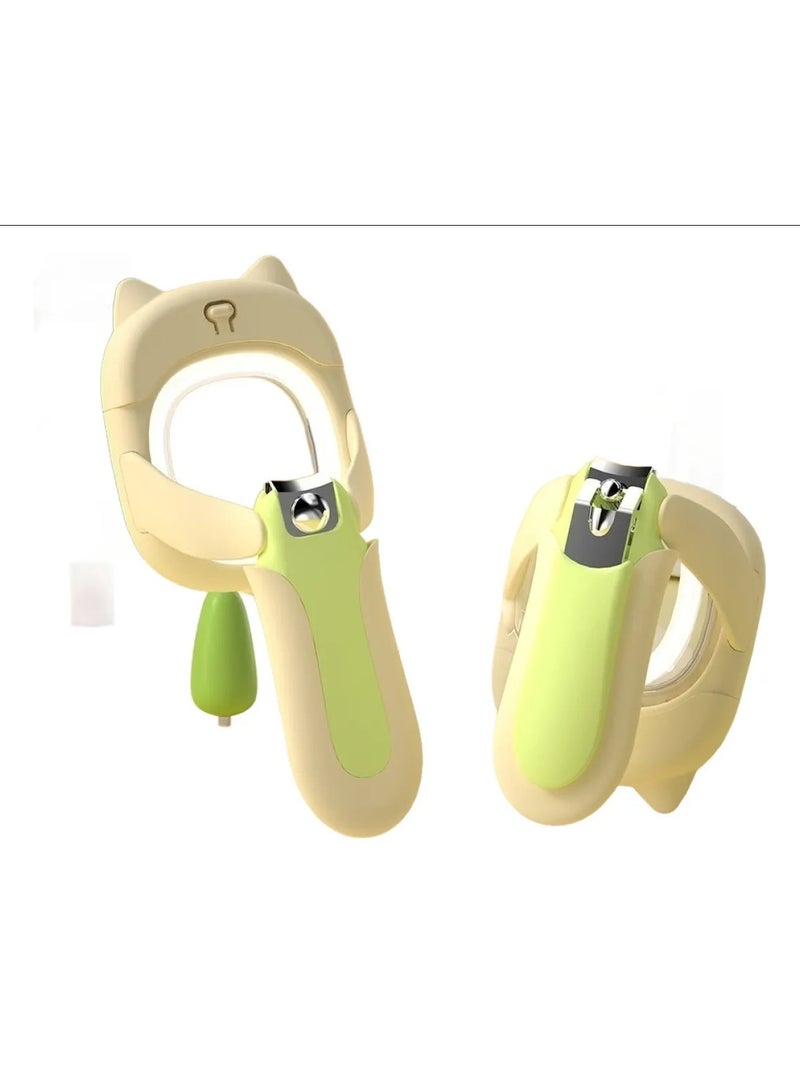 مقص أظافر مضيء للأطفال مع عدسة مكبرة LED، قلامة أظافر مخصصة للرضع، مقص أظافر آمن مضاد للقص الزائد، منتجات العناية بالمواليد الجدد - Image 2