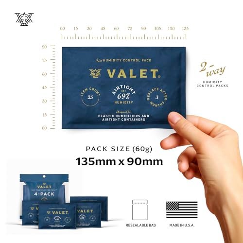 Valet 69% Two-Way Humidity Packs 4-Pack (60g), Two-Way Humidity Control Packs for Airtight & Plastic Containers, Moisture Absorber, Made in USA - Image 2