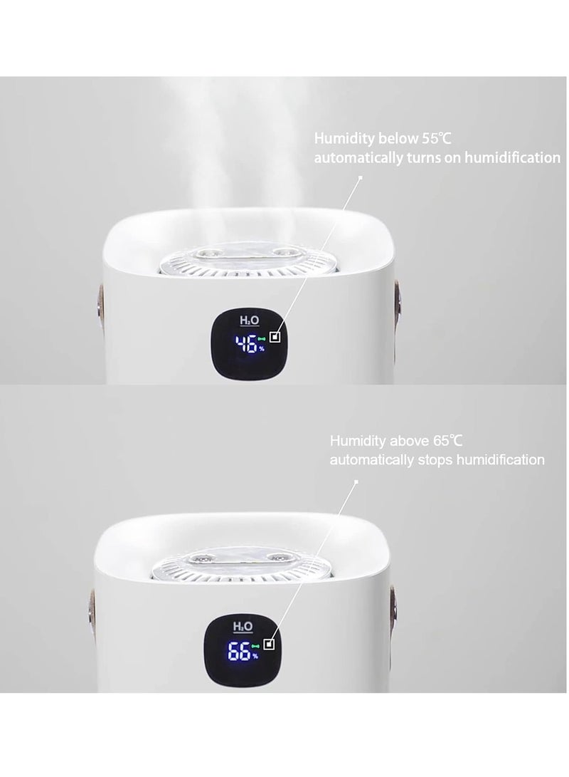 Excefore Humidifiers for Bedroom Portable Cool Mist Humidifiers 2L Top Fill Air Humidifier Dual Nozzle Spray Quiet Smart Ultrasonic Humidifiers for Baby, Home, Large Room with Auto Shut Off - Image 4