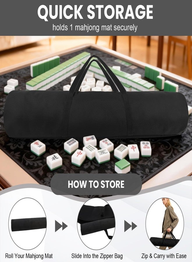 YCQDDA 34-Inch Mahjong Mat Bag, Heavy-Duty Canvas Carrying Bag with Center Dual Handles & Smooth Zipper, Fits Mahjong Mat, Racks & Tiles, All-in-One Travel Storage Bag - Image 3