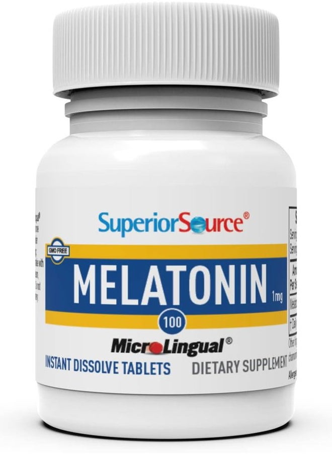 Superior Source Melatonin 1 mg - Healthy Sleep Support Supplement for Adults - Melatonin Formula with Chamomile Aids Relaxation & Restful Sleep - 100 Sublingual Dissolving Tablets  - Image 3