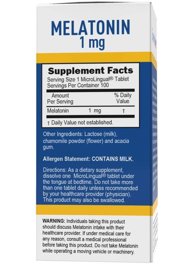 Superior Source Melatonin 1 mg - Healthy Sleep Support Supplement for Adults - Melatonin Formula with Chamomile Aids Relaxation & Restful Sleep - 100 Sublingual Dissolving Tablets  - Image 4