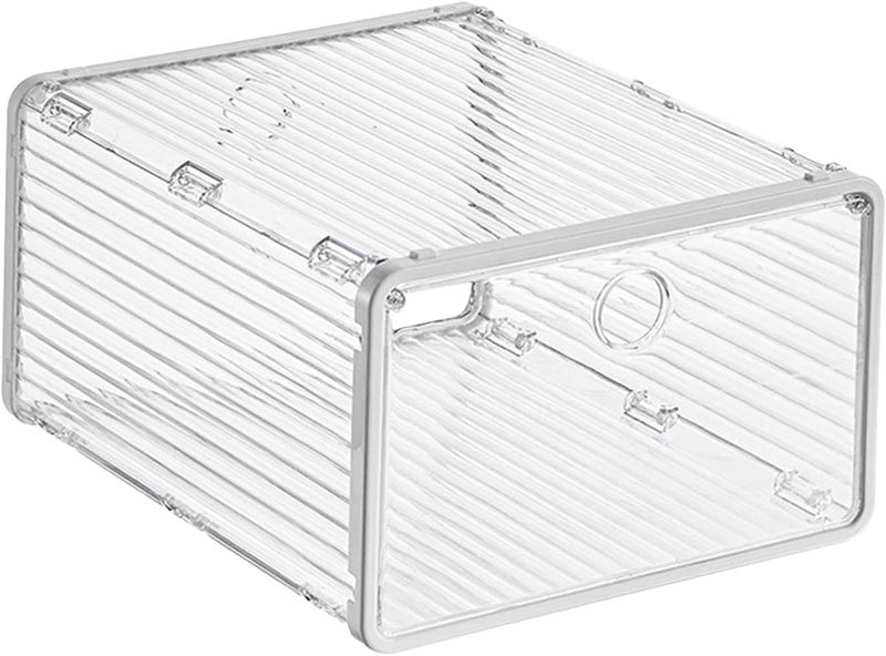 Azelf Clear Plastic Shoe Storage Boxes Case Stackable Foldable Organiser 6 psc set