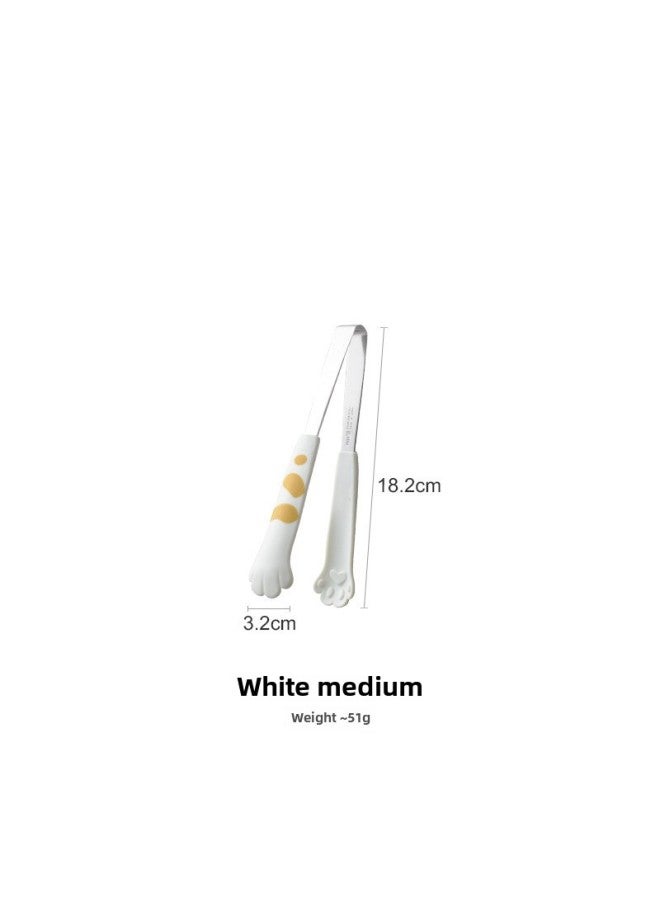 Cat's Claw Snack Clip No Dirty Hand Food Clip Children's Supplementary Food Clip Potato Chip Clip Household Salah Clip Ice Clip Barbecue Clip-Colour:White Medium  - Image 1