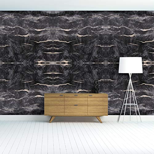 RAUSHIK PVC Vinyl Solid Self Adhesive Waterproof Old Furniture/Wooden Door Wardrobe/Desktop/Wall Stickers (12 X 48 Inch, Black Marble) - Image 2