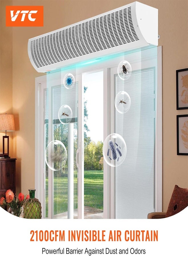 VTC Natural Air Curtain 120cm, Metal Case With Remote Controller And Door Sensor - Image 3