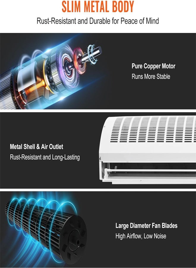 VTC Natural Air Curtain 120cm, Metal Case With Remote Controller And Door Sensor - Image 4