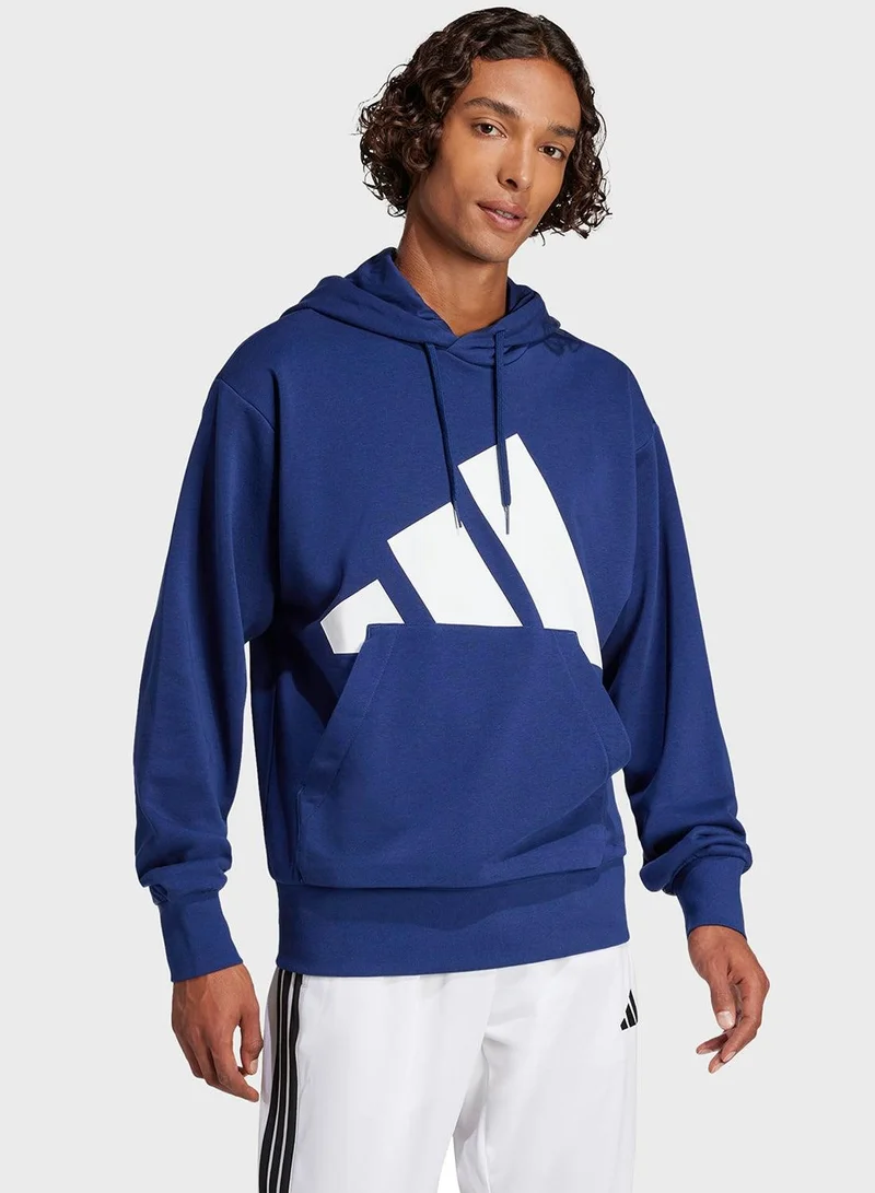 Adidas essentials big logo french terry men hooded sweatshirt
