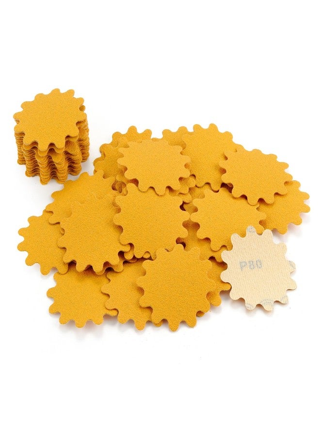 MAXMAN 50 PCS Hook and Loop Sanding Discs, 2-Inch Flex Edge Sander Pads Alumina Orbital Sandpaper 80 Grit - Perfect for Sanders Hand Drill, Bowl Sanders & Woodworking Wood Auto, No Hole - Image 1
