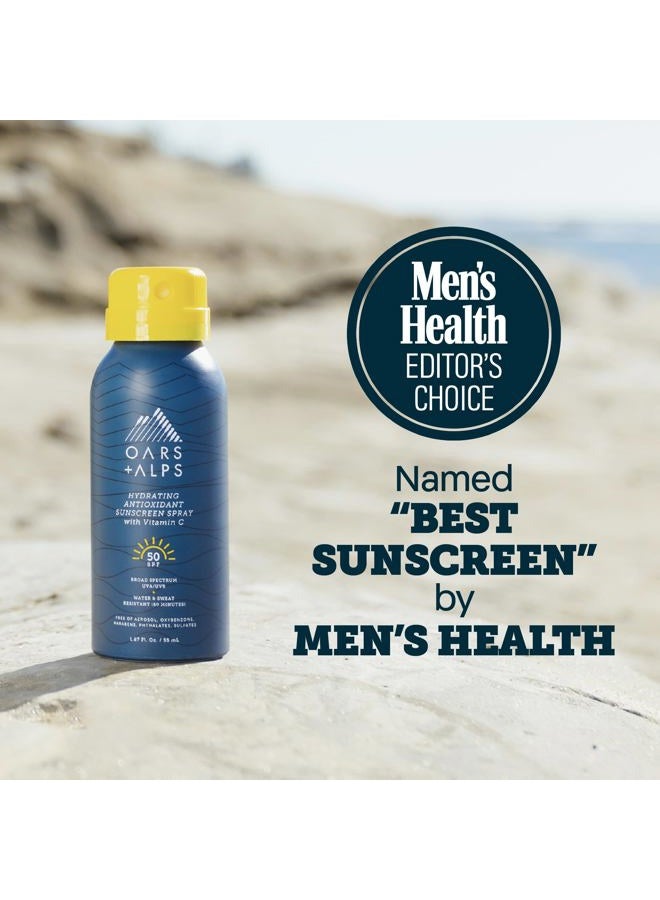 Oars + Alps Sunscreen Spray for Face & Body, SPF 50 Travel Size Sunscreen, Infused with Vitamin C & Antioxidants, No Residue, Water & Sweat Resistant, All Skin Types, Lightweight, Hydrating 1.87oz - Image 2