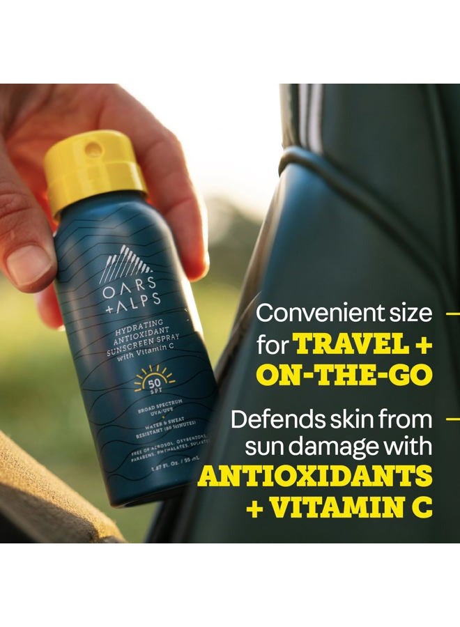 Oars + Alps Sunscreen Spray for Face & Body, SPF 50 Travel Size Sunscreen, Infused with Vitamin C & Antioxidants, No Residue, Water & Sweat Resistant, All Skin Types, Lightweight, Hydrating 1.87oz - Image 3