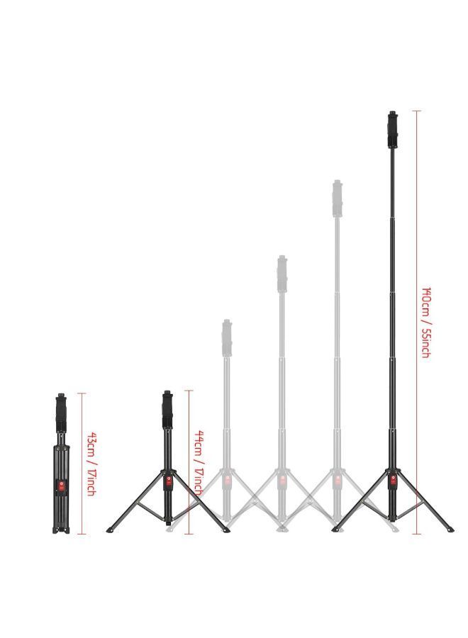 NIBEMINENT Portable Bluetooth Tripod Selfie Stick Support Stand Black  - Image 2