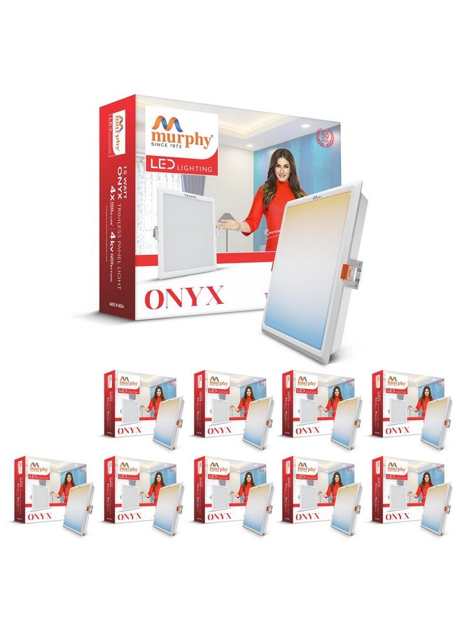 Murphy 15W Recessed Square Trimless LED Panel Light | 3-in-1 Colour Changing - Cool White/Neutral White/Warm White - Pack of 10 - Image 1