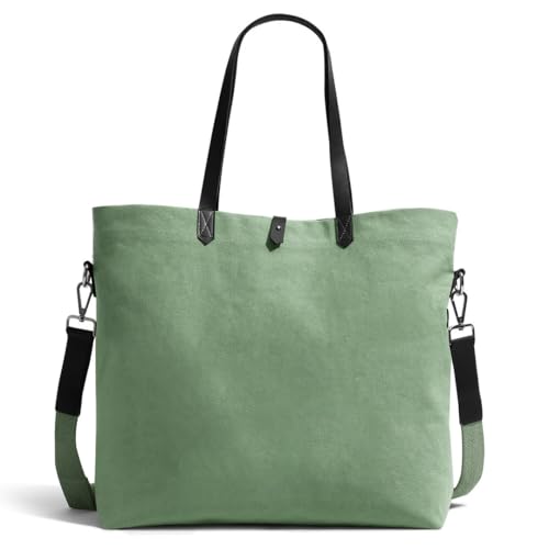 DailyObjects Latest Stylish Buoy Tote Bag For Girls & Women,Sturdy Cotton Canvas Material,Double Shoulder Straps,Ladies Handbag Purse For Daily & Office Use,Zip Pockets,Handcrafted - Utility,Green - Image 1