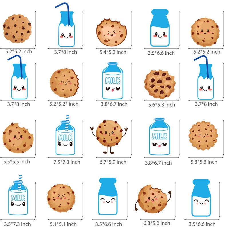 umoni Milk and Cookies Birthday Centerpiece Sticks 20PCS Milk and Cookie Table Decor Cookies Theme Party Centerpieces Chocolate Chip Decorations for Biscuit Baby Shower Supplies - Image 5