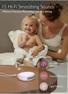 Momcozy Portable Sound Noise Machine With 15 Soothing Sounds, USB Rechargeable, White  - Image 2