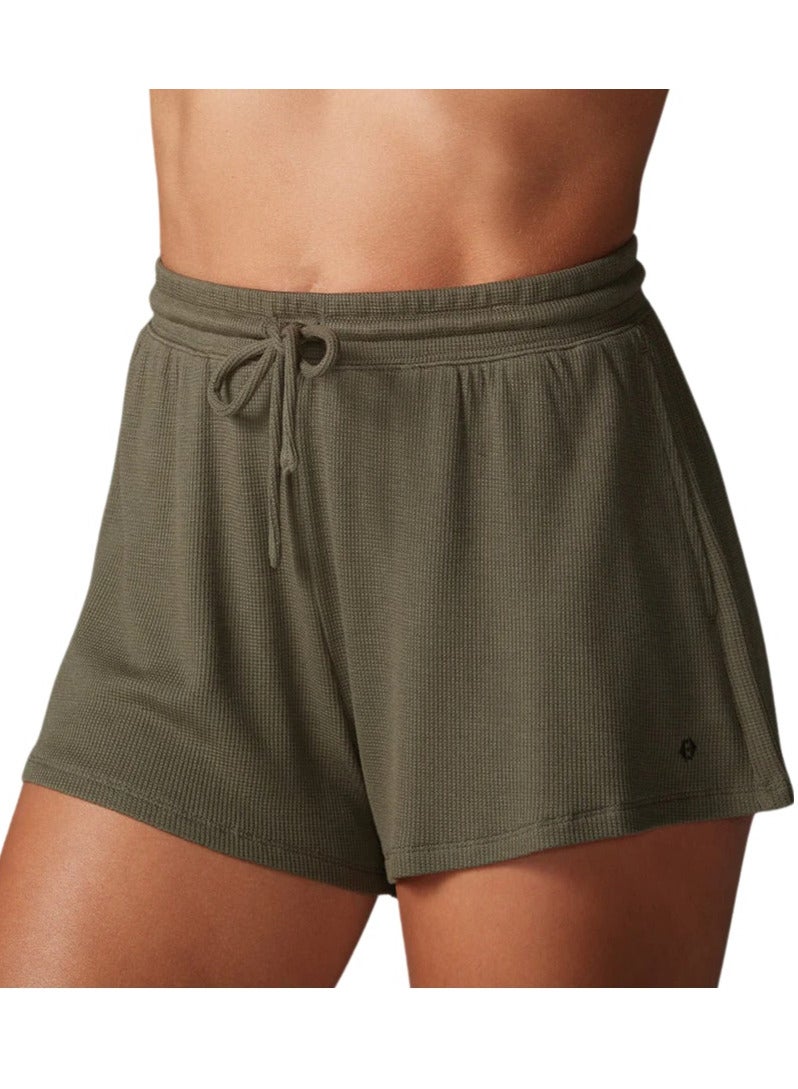 Tavi Lounge Waffle Short Olive - Image 1
