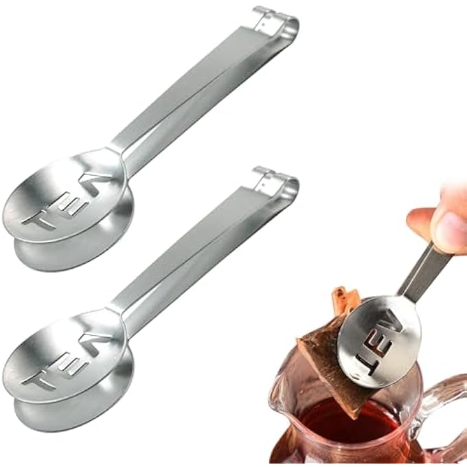 nalaina 2Pcs Tea Bag SqueezerTea Bag Squeezer TongsStainless Steel Tea Bag TongsKitchen Bar Ice Cubes Tools For Getting Every Last Drop Of Sweet Tea - Image 1