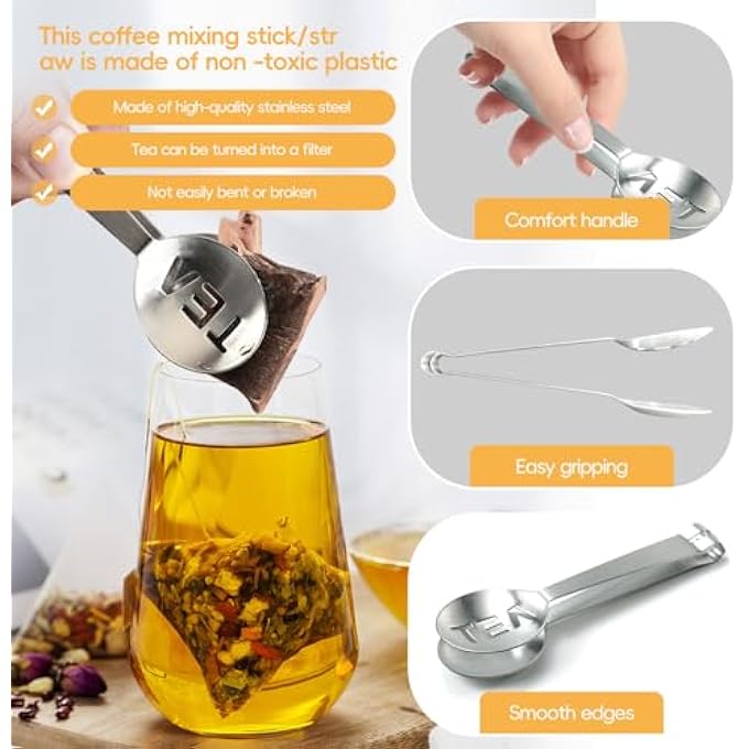 nalaina 2Pcs Tea Bag SqueezerTea Bag Squeezer TongsStainless Steel Tea Bag TongsKitchen Bar Ice Cubes Tools For Getting Every Last Drop Of Sweet Tea - Image 5
