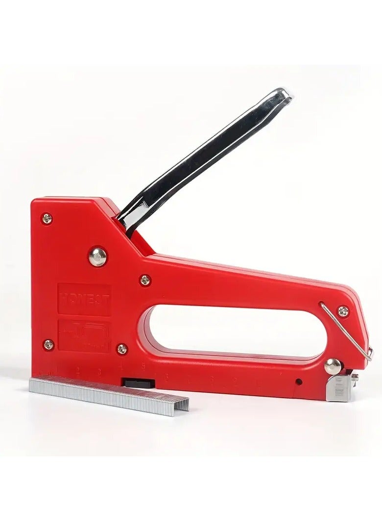 Generic Heavy Duty Semi Automatic Stapler Without Battery Red Color 3 in 1 Supports Three Different Types of Staples (Staples Not Included) Staple Useful for Home Workshop Office Copy and Photo Libraries Also You Can Use It in Carpentry Work and Fastening Wooden Picture Frames or Decorative Materials or Furniture or Fabric to Sofa and Couch Foam or Doors or Windows and Stitching Papers and Large Books Red Color  - Image 4
