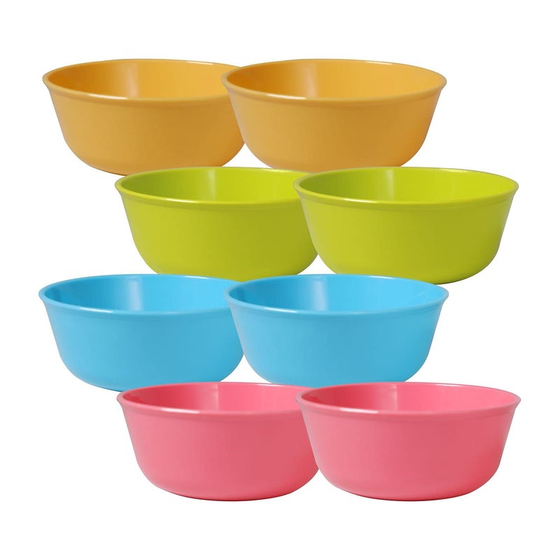 Wonder Sigma 300 Microwave Safe Multipurpose Plastic Bowl Set, 8 pc Bowl 300 ml, Cyan Yellow Green Pink Color - Image 1