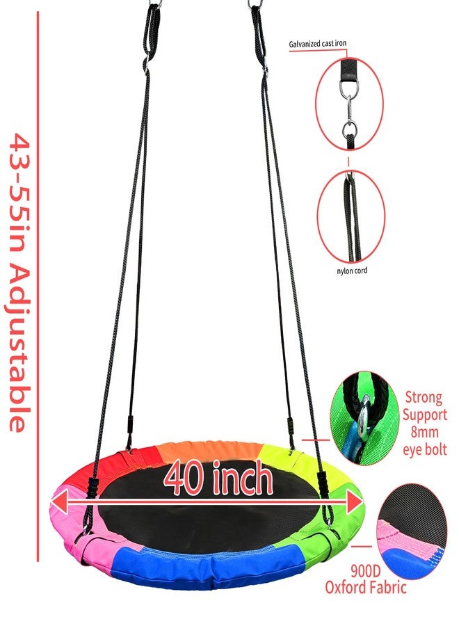 AIBETOMG Tree Swing,Saucer Flying Swing 40 Inch for Kids,900D Oxford Waterproof, 900lbs Weight Capacity,with Adjustable Hanging Straps, for Backyard, Playground, and Camping, Gifts for Kids - Image 2