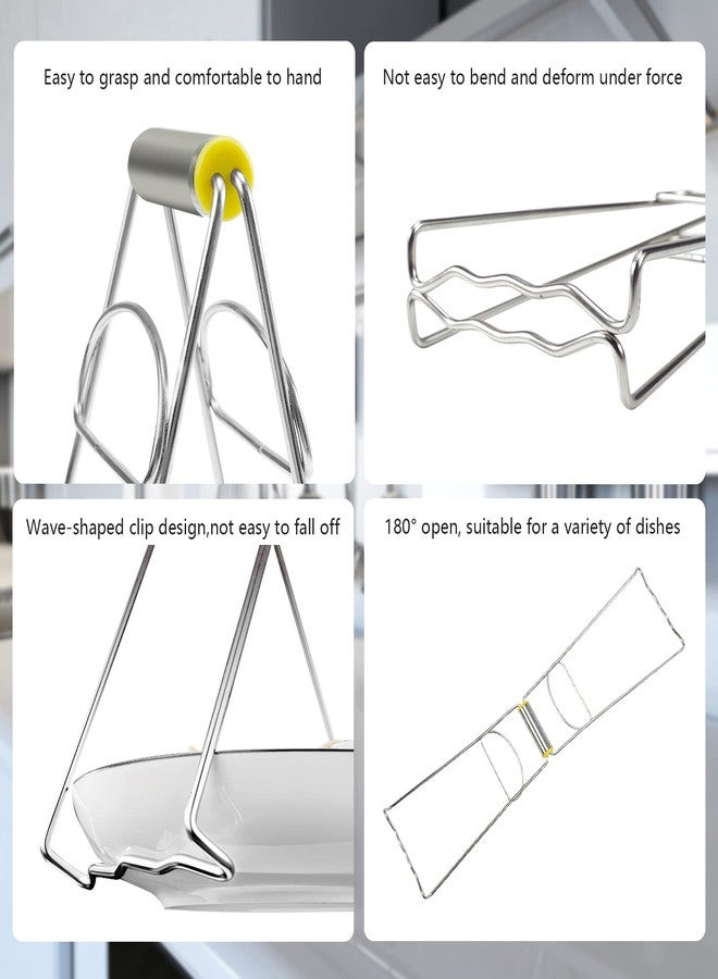 Rimobul Asian Kitchen Stainless Steel Folding Hot Dish Plate Clip Plate Retriever Tongs - Image 3