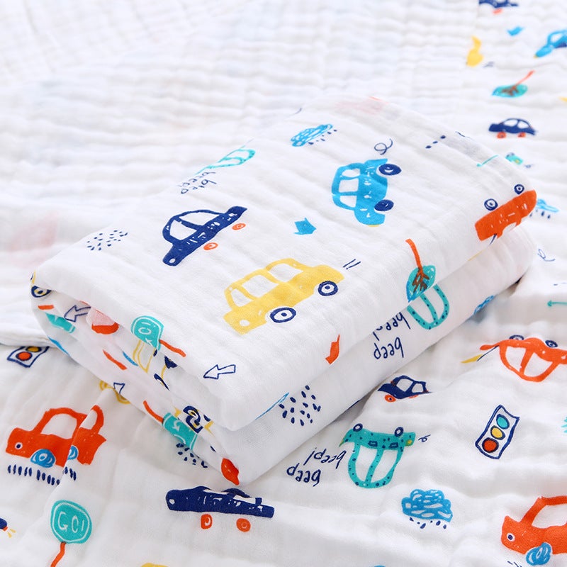 Six-Layer Cotton Gauze Baby Swaddle Blanket & Towel – Soft Breathable Newborn Wrap