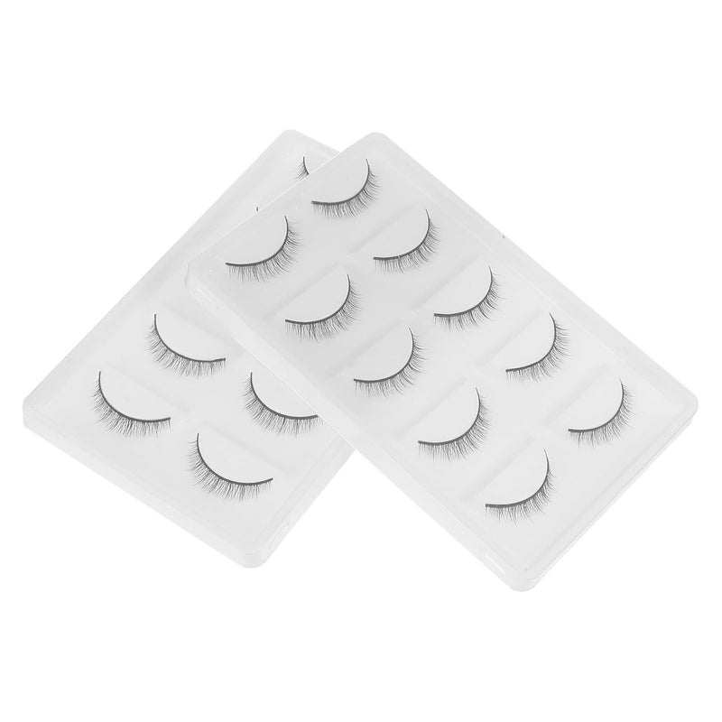 Dense Short Crossed False Eyelashes 2 Boxes 10 Pairs Makeup Accessory Vivid Fiber Lashes for Daily Eye Makeup - Image 1