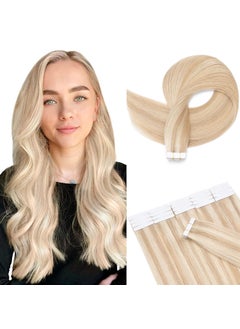 Hairro Hairro Glue In Hair Extensions Human Hair Tape In Real Human Hair Skin Weft Double Sided Tape Balayge Highlight Blonde Tape On Hair Extensions 12 inch 30g 20pcs 18P613 Ash Blonde  Bleach Blonde 