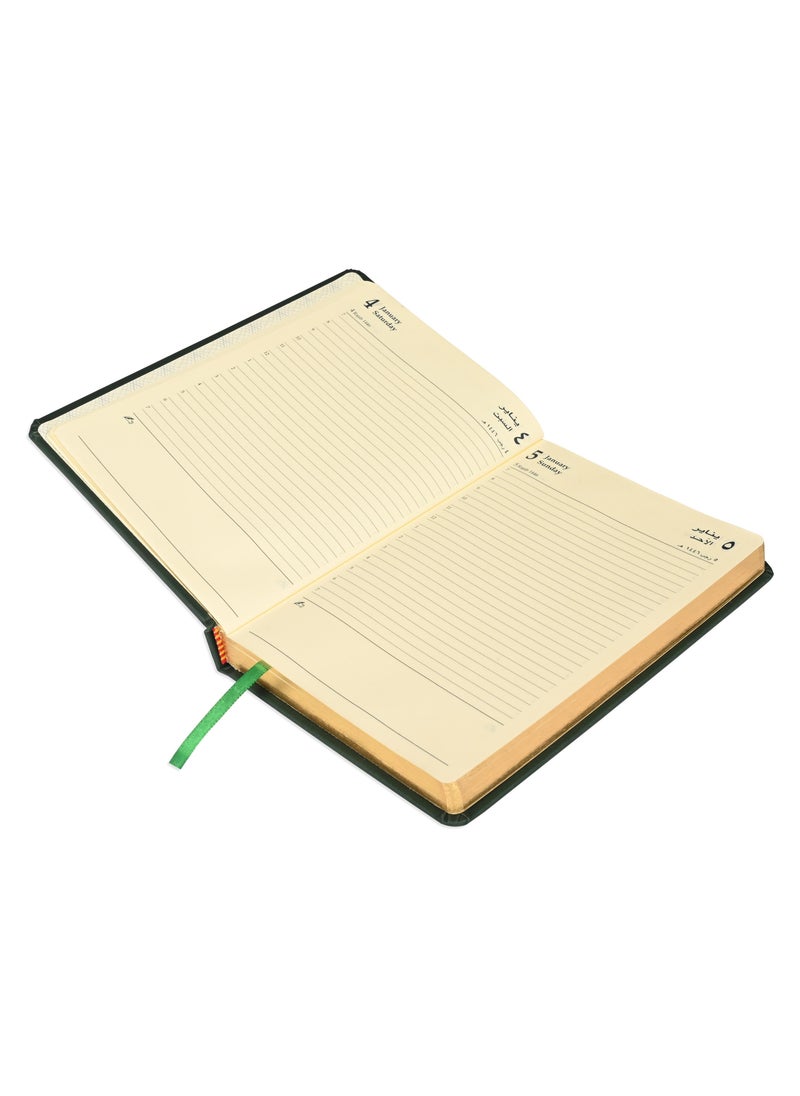 FIS FIS Golden A5 Diary 2025 (Arabic/English) Green - FSDI19AEG25GR  - Image 2