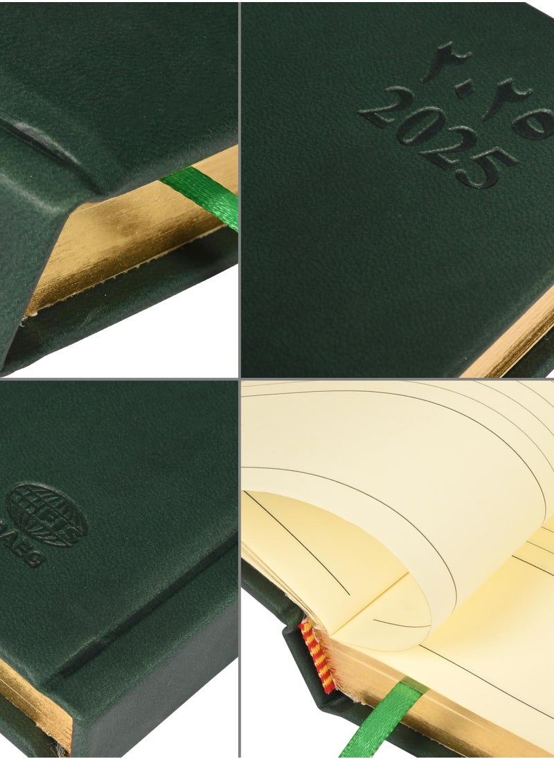 FIS FIS Golden A5 Diary 2025 (Arabic/English) Green - FSDI19AEG25GR  - Image 3