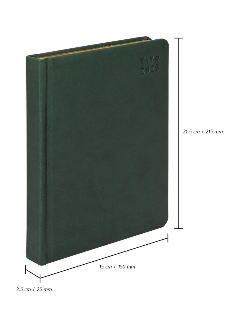 FIS FIS Golden A5 Diary 2025 (Arabic/English) Green - FSDI19AEG25GR  - Image 4