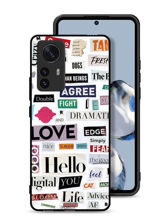 Tolwak Xiaomi 12S Pro Protective Case Cover Short Quotes Stickers - Image 1