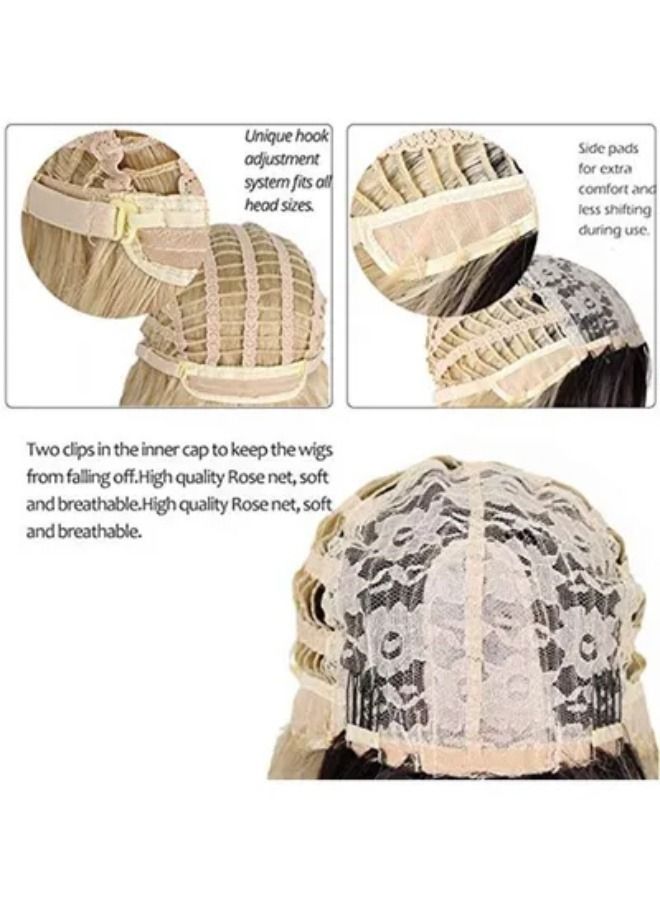 Voberry Gradient Short Curly Synthetic Wig - Image 2