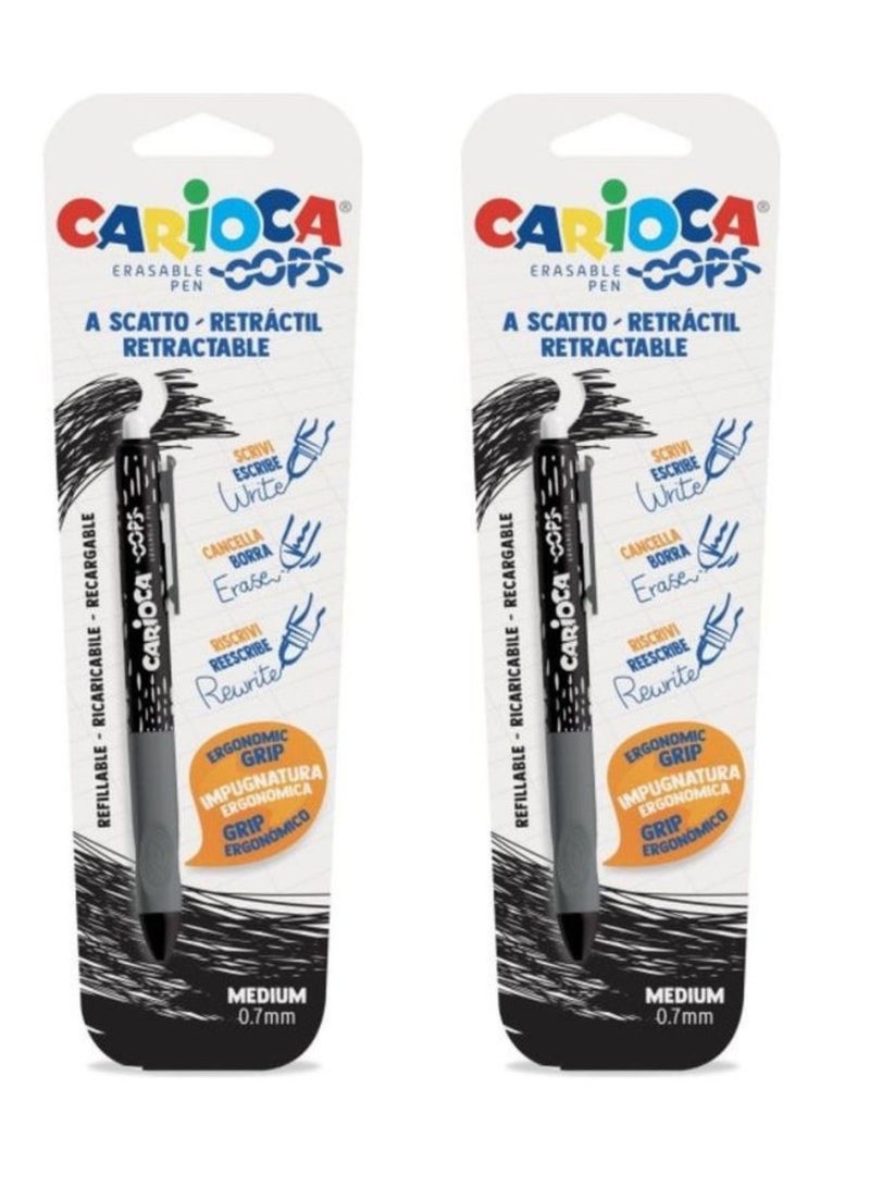 كاريوكا 2-Piece Oops Retractable Erasable Pen Black - Image 1
