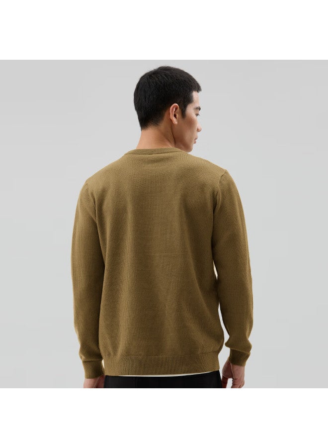 Markless Men's Autumn Winter Warm Knit Sweater Round Neck Pullover Long Sleeve Top 4712 Autumn Leaf Brown Xxl - Image 3