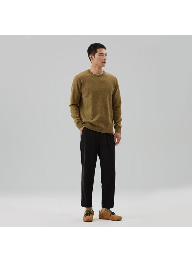 Markless Men's Autumn Winter Warm Knit Sweater Round Neck Pullover Long Sleeve Top 4712 Autumn Leaf Brown Xxl - Image 2