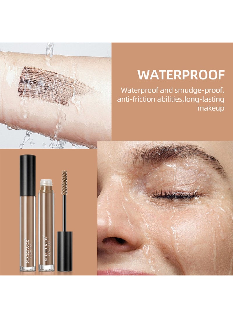 نايس فيس تثبيت الحواجب، سائل تصفيف الحواجب، تعديل شكل الحواجب ثلاثي الأبعاد، مقاوم للماء والعرق، يدوم بدون تلطخ، بني فاتح 02#بني فاتح - Image 3
